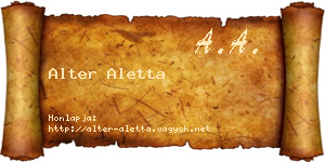 Alter Aletta névjegykártya